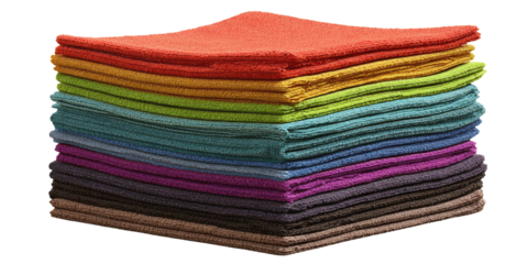 Stack of colorful fabric squares