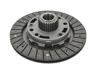 Single clutch plate with friction surface and spline hub, centered on white background.