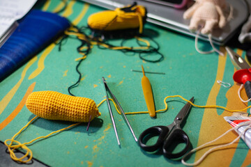 sewing tools on the table