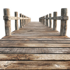 Obraz premium Wooden bridge with a transparent background