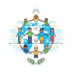International Day Celebration – Children Unity and Friendship Vector Illustration