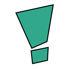 カクカクびっくり（青緑色）