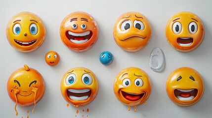 set of smileys