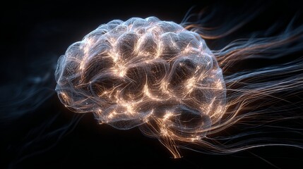 Experience the vibrant energy of a glowing neural network, symbolizing innovative thought and complex connections in a dynamic, futuristic concept.