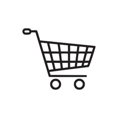 Vector art of shopping cart icon symbol of retail, online shopping, and ecommerce, representing the process of purchasing goods and services sign of consumerism, sales, and the act of adding items to 
