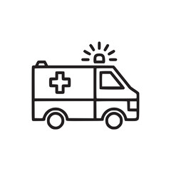 Illustration of an ambulance, a vehicle equipped for transporting sick or injured people to a hospital, often with emergency medical equipment