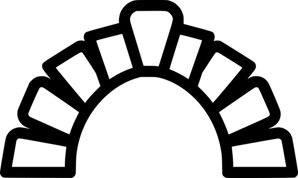 Keystone arch outline icon vector
