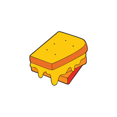 Delicious grilled cheese sandwich with melting cheese on white bread