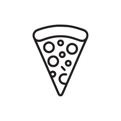 Vector art of a minimalist line art illustration of a pizza slice, this simple design is perfect for menus, food blogs, or restaurant promotions