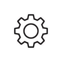 Illustration of a gear the gear is depicted in a simple, minimalist style, with clean lines and a clear outline, making it easily recognizable and versatile for various design purposes