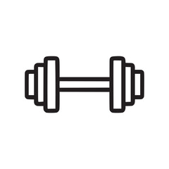 Vector art of a simple line drawing of a dumbbell, perfect for fitnessrelated content, gym promotions, or as a graphic element in health and exercise designs