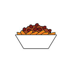 Delicious loaded chili cheese fries banner advertisement