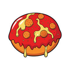 Delicious meatball pizza with bubbling cheese and red sauce