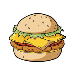 Savory egg muffin sandwich with crispy bacon illustration