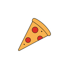 Delicious slice of pepperoni pizza with stretchy cheese