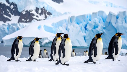 King Penguins on Antarctic Ice