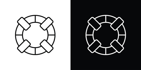 Life buoy icon logo black vector. suitable for any business website designs