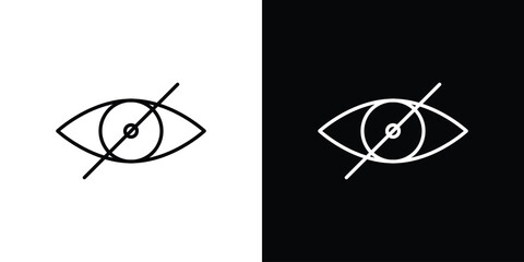 Eye crossed icon logo black vector. suitable for any business website designs