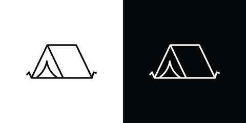 Camping icon logo black vector. suitable for any business website designs © Craft Studio