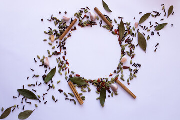 Spice mix background, diagonal spice, spice frame