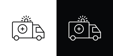 Ambulance icon logo black vector. suitable for any business website designs