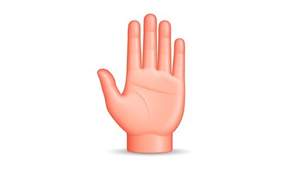 Obraz premium A detailed illustration of a human hand displayed against a plain white background, showcasing a clear, stop-gesture.