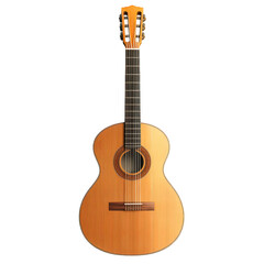 Obraz premium Wooden guitar is shown on a transparent background