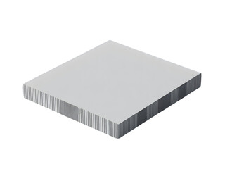 Gray Metal Plate on White Background