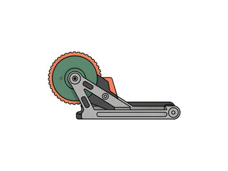 Circular Saw Cutting Tool with Green Blade and Orange Accents