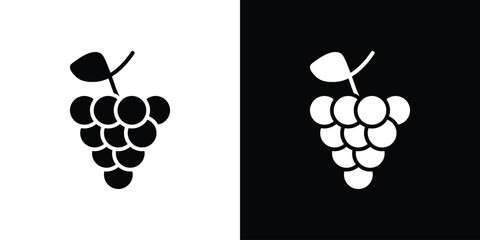 Grape icon. vector art. solid style pictogram
