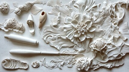 White clay art piece