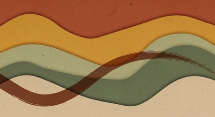 Retro wavy background in warm earth tones. Perfect for 70s inspired designs, vintage posters, autumn layouts, music event flyers or bohemian style designs.