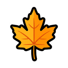Obraz premium Vibrant Orange Maple Leaf Illustration for Autumn Season