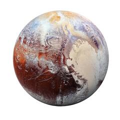 Naklejka premium Large planet with a red and white surface