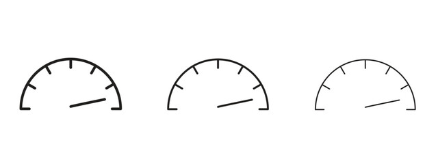 Tachometer icon illustration. Editable stroke. Pixel perfect