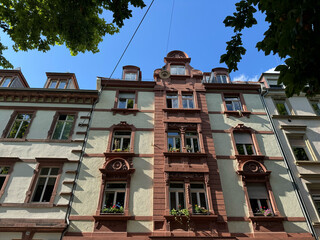 Prachtvolle Altbaufassaden in der Innenstadt von M&uuml;nchen, Deutschland
