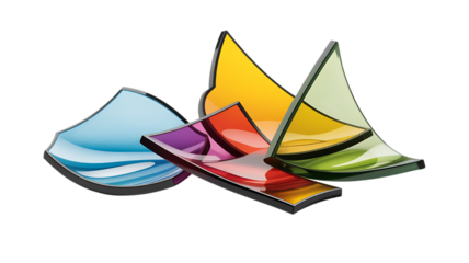 Vibrant abstract shapes create modern design, perfect for technology startup branding or website design