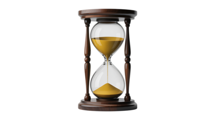 Elegant hourglass measures time, perfect for deadlines, productivity concepts and project management needs