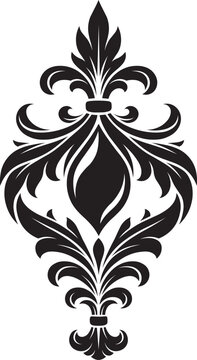 Stylized Victorian Gothic ornament with bead. Tattoo, ornamental design and decor element. Highly detailed and accurate lines for print or engraving