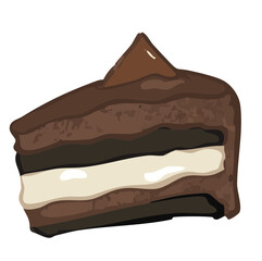 chocolate cake isolated on white