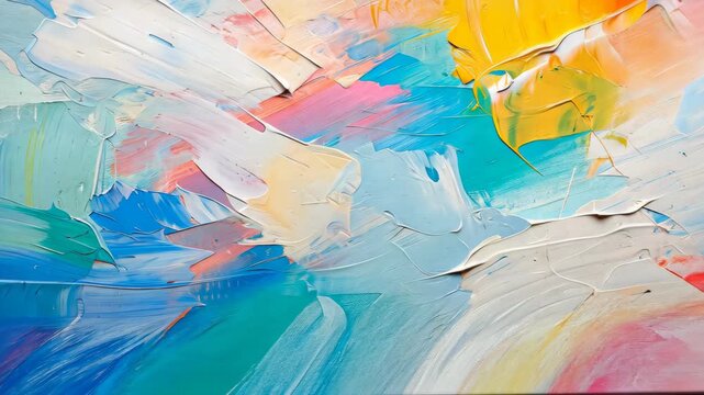 Colorful Brushstrokes: Close-up of vibrant and textured oil paint strokes, creating an abstract expressionist artwork, full of dynamic movement and vivid emotion.