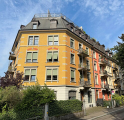 Altbaufassaden des sp&auml;ten 19. Jahrhunderts in Z&uuml;rich, Schweiz