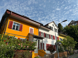 Altbaufassaden des sp&auml;ten 19. Jahrhunderts in Z&uuml;rich, Schweiz