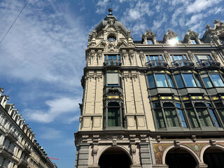 Prachtvolle Altbaufassaden im Bankenviertel von Zürich, Schweiz