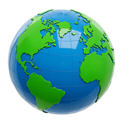 Naklejka premium 3D Globe Showing North and South America earth world
