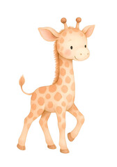 Fototapeta premium Cute Watercolor Baby Giraffe Illustration