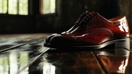 Elegant Polished Oxfords on Wood