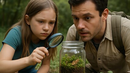 Fototapeta premium “Set up an experiment to study the effects of different soil types. Track growth rates, leaf color, and root development over time, and analyze which soil type best supports plant health.” 