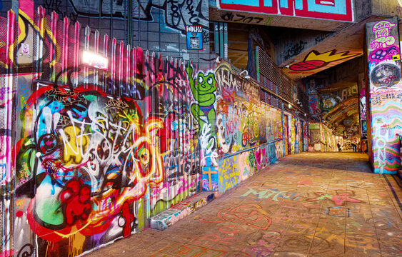 Scenes Around the Banksy Tunnel in London England
