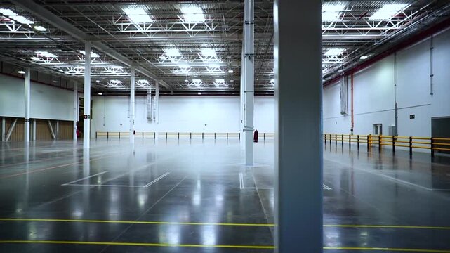 Nave industrial vac&iacute;a con piso pulido